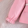 thumbnail image 4 of Ulitacool Girl Outfits Elegant Autumn Winter Outfits Long Sleeve Top With Belt And Ruffled Jacket Trousers Soft Wear Pink 2 Years, 4 of 6