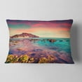 thumbnail image 2 of Designart Giallonardo Beach Colorful Sunset - Seashore Photo Throw Pillow - 12x20, 2 of 5