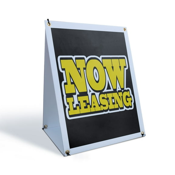 Now Leasing Sidewalk Sign 24 Inch x 36 Inch A-Frame Images On Both Sides | Property Rentals, Apartment Promotions, Clear Messaging | Made in USA