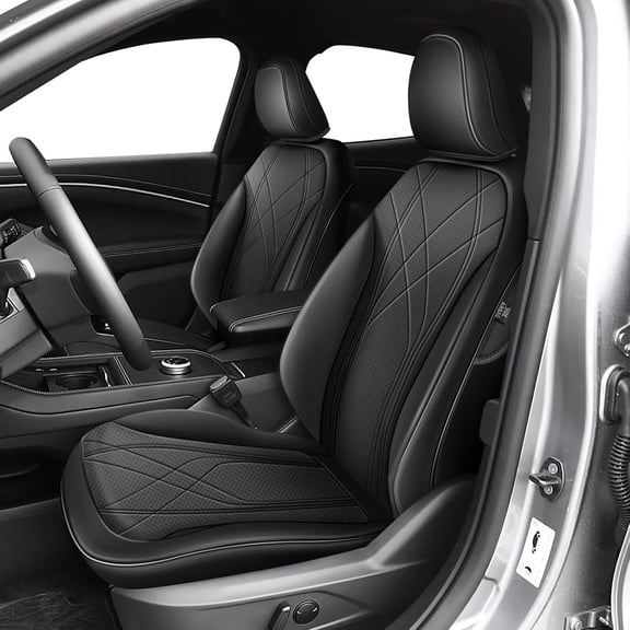 DIKSOAKR Seat Covers for Ford Mustang Mach-E 2021-2026, Custom Fit Full Set Faux Leather (Black,5 Seats)