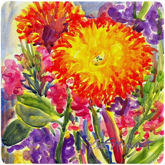 Flower - Aster Foam Coasters - Set Of 4, 3.5 x 3.5 In.