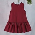 thumbnail image 2 of EnJoCho Toddler Little Girls Summer Dresses Sleeveless Cotton Linen Breathable A-Lined Pleated Swing Dress 1 to 8 Years, 2 of 9