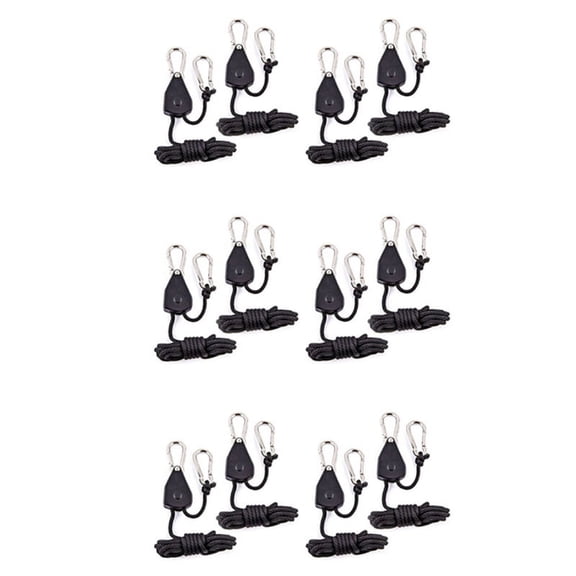 12Pcs Heavy Duty Adjustable Grow Light Ratchet Rope Hanger Yoyo for Grow Light Fixtures Gardening