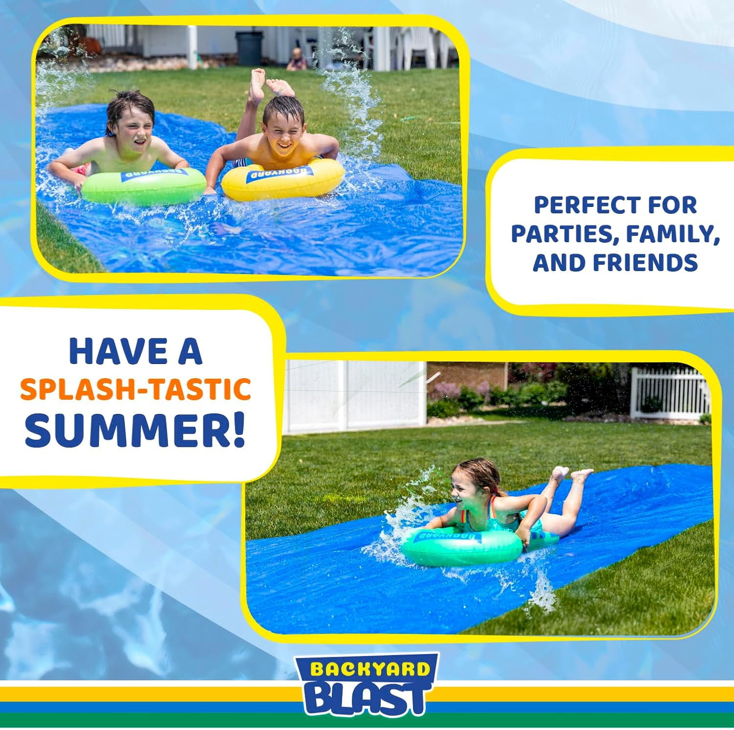Giant Waterslide for Adults and Kids - Heavy Duty Large Slip Water Slide for Kids Backyard Outdoor Water Play includes Inflatable Riders - 20