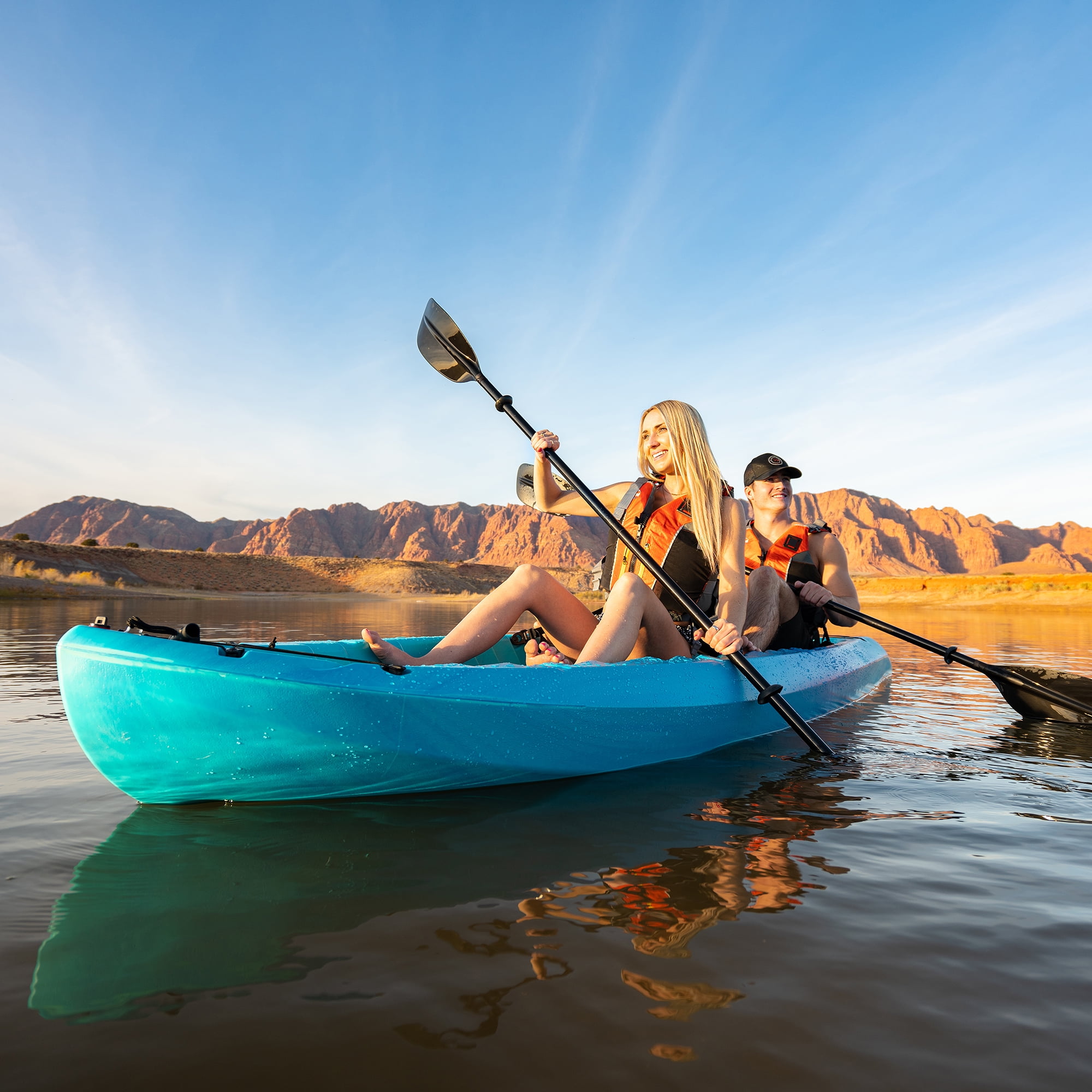Lifetime Envoy 10.5 ft Sit-On-Top Tandem Kayak with Paddles, Sunset Fusion (91260)