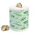 thumbnail image 1 of Reptile Piggy Bank, Exotic Lizards Chameleons Leaping Illustration Nature Reptiles, Ceramic Coin Bank Money Box for Cash Saving, 3.6" X 3.2", Green Mint, by Ambesonne, 1 of 4