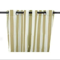 Jordan Manufacturing 54" x 96" Khaki Stripe Grommet Semi-sheer Outdoor Curtain Panel