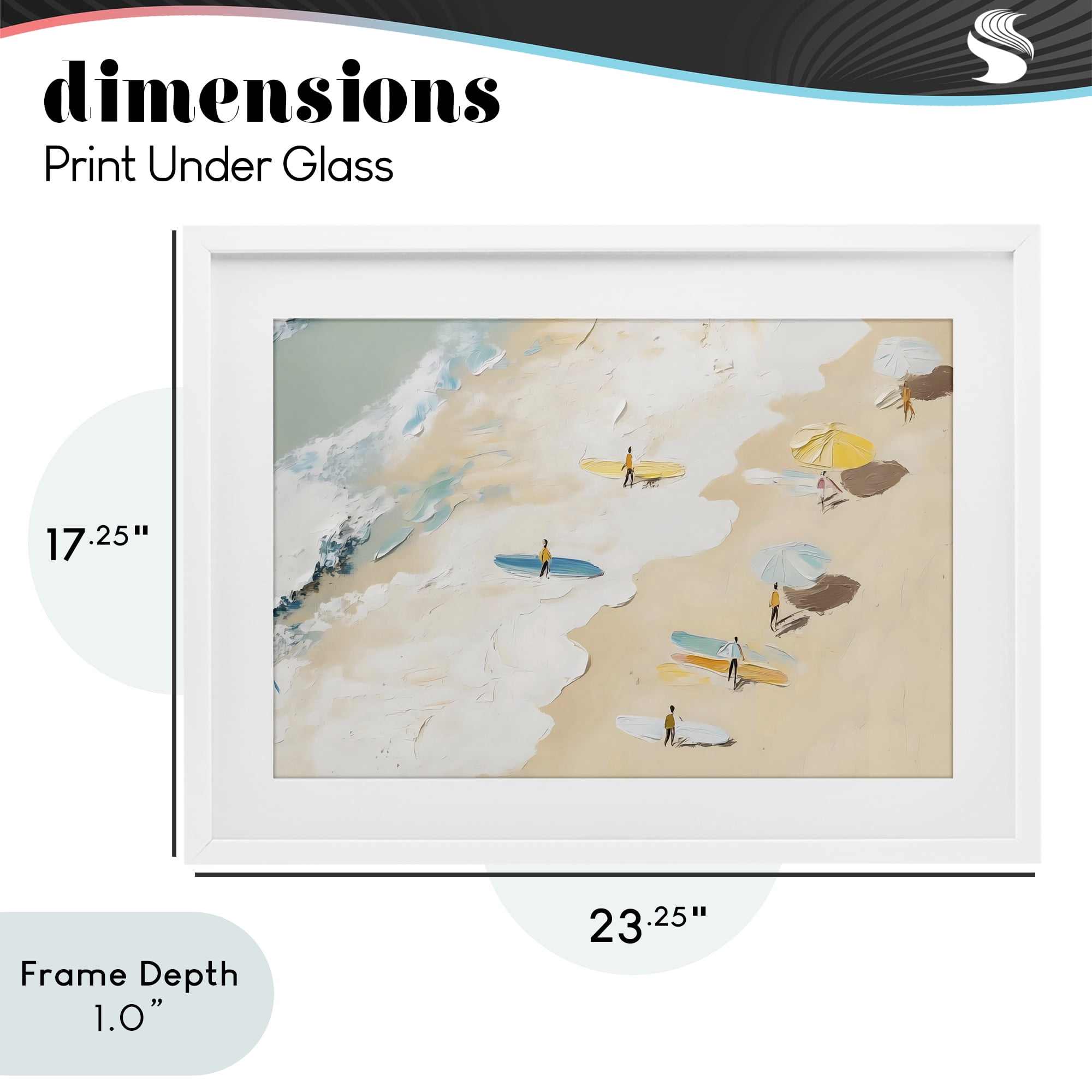 Stupell Industries Beach Surf Summer Scene White Framed Print Under Glass, design by LSR Design Studio