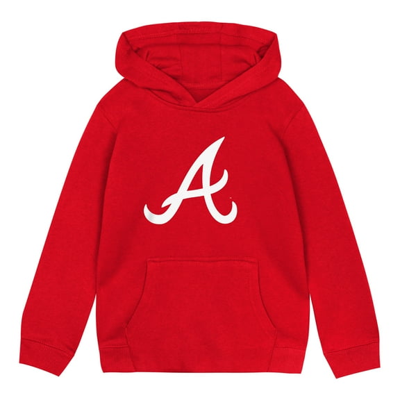 Toddler Red Atlanta Braves Primary Logo Fleece Pullover Hoodie