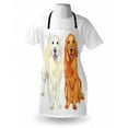 thumbnail image 3 of Golden Retriever Apron Smiling Pale and Red Dog Pure Breed Sitting Staying Thoroughbred, Unisex Kitchen Bib Apron with Adjustable Neck for Cooking Baking Gardening, Orange Ivory Pink, by Ambesonne, 3 of 3