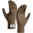 thumbnail image 1 of Guantes de invierno para hombres, guantes cálidos para mensajes de texto con pantalla táctil, guantes para clima frío con forro de punto suave y puño elástico, 1 of 4