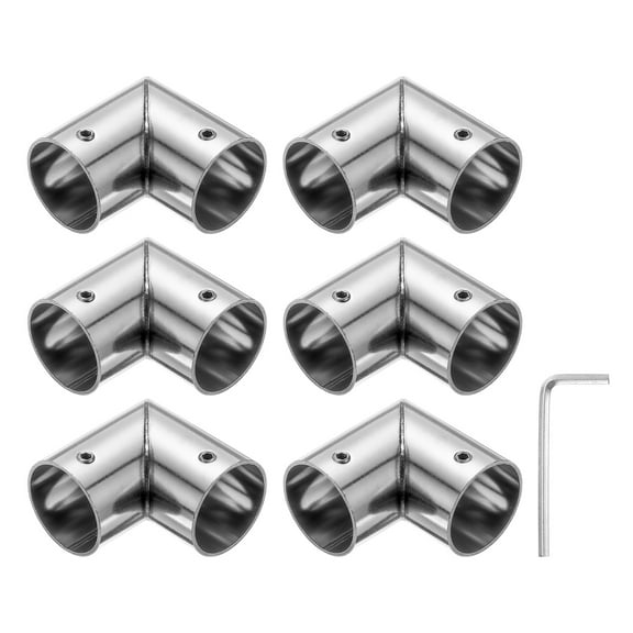 Uxcell 6Pcs 90 Degree Structural Pipe Connectors 1" Fit Pipe Dia  2 Way for DIY Shelf Garden Support