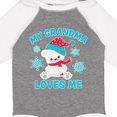 thumbnail image 4 of Inktastic Polar Bear My Grandma Loves Me in Santa Hat with Snowflakes Boys or Girls Long Sleeve Baby Bodysuit, 4 of 5