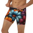 thumbnail image 3 of Xecao Colorful Blooming Flowers Print Boxer Briefs for Men's Stretch Moisture-Wicking Underwear, Mid-Rise Classics breathable fabric, 3 of 7