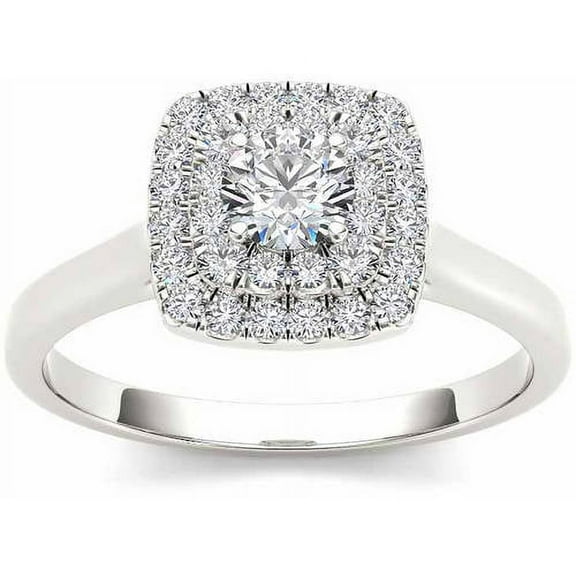 1/2 Carat T.W. Diamond 10kt White Gold Double Halo Engagement Ring