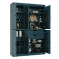 thumbnail image 2 of Palace Imports 100% Solid Wood Kitchen Pantry Storage Cabinet with Doors, Adjustable Shelves and 2-Drawers, Teal Blue, 2 of 5