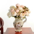 thumbnail image 3 of Peonies Artificial Flowers, Faux Peony Flowers Real Touch Fake Silk Bouquet for Arrangements Dining Table Centerpieces for Kitchen Bridal Wedding Party (1 Pack, Light Pink), 3 of 9