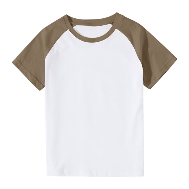 hengsof T-Shirt de Baseball pour Bébé 3-14 Ans Garçons Filles Raglan T-Shirt Blouse Courte Décontractée Col Rond