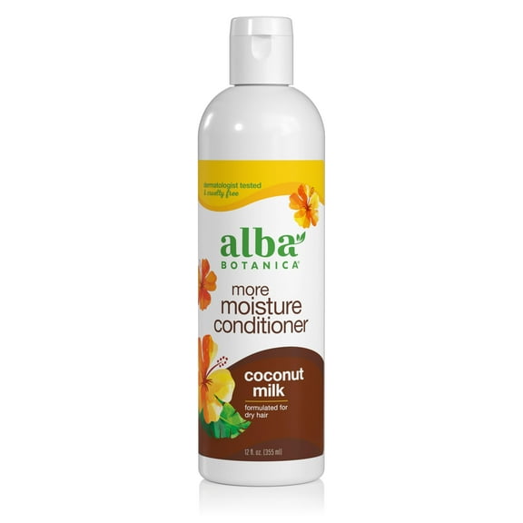 Alba Botanica More Moisture Conditioner, Coconut Milk, 12 Oz (Packaging May Vary)