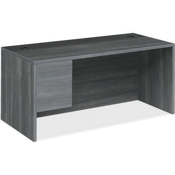 HON 10500 Series Left-Pedestal Desk 66" x 30" x 29.5" - 2 x Box Drawer(s), File Drawer(s) - Single Pedestal on Left Side - Material: Wood, Laminate, Particleboard - Finish: Sterling Ash Laminate