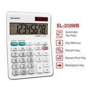 Sharp Calculators EL-310WB 8-Digit Mini-Desktop Calculator, White