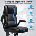 thumbnail image 5 of Hoffree Ergonomic Office Chair with Heated Massage Computer Desk Chair with Flip Arms High Back Executive Leather Chair Adjustable Task Chair with Lumbar Back Support for Office, 5 of 10