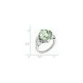 thumbnail image 2 of Solid 925 Sterling Silver Checkerboard Cut Green Quartz Engagement Ring Size 6, 2 of 3