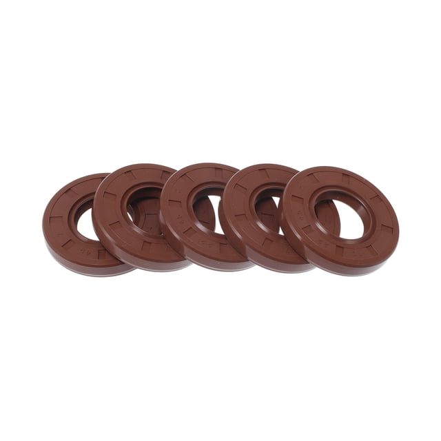 Sello de Aceite Universal TC Doble Labio con Resorte de Acero 22x45x7mm Alta Presión Caucho FKM Marrón 5 Pcs