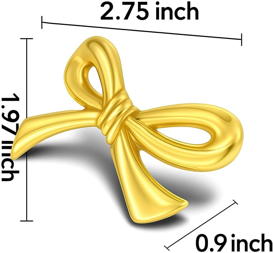 CATPAN‘s Brass Bow Shape Cabinet Knobs, Gold Drawer Pulls, Decorative Bow Knobs, 6 Pack