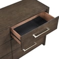 thumbnail image 7 of 5pc Contemporary Bedroom Set King Size Durable Bed Nightstand Dresser Mirror Dark Walnut Furniture, 7 of 7