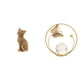 thumbnail image 1 of Figura decorativa de gato de resina con bola de cristal y soporte metálico. Escultura decorativa de animal para estantería, pasillo, chimenea, dormito, 1 of 8