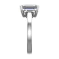 thumbnail image 2 of Blue Jewel 1.49 Ct Emerald Cut Diamond Engagement Ring - Impressive 3 Stone Layout in 14K White Gold Plated Band - Perfect for Cherishing Special Memories and Love, 2 of 3