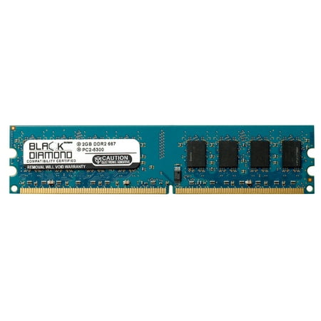 2GB RAM Memory for Dell Inspiron Desktop 530s (2-Dimms), 537 (2-Dimms), 545, 530n Ubuntu, 545s 240pin PC2-5300 DDR2 DIMM 667MHz Black Diamond Memory Module