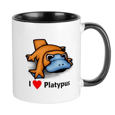 

CafePress - I Love Platypus Mug - Ceramic Coffee Tea Novelty Mug Cup 11 oz