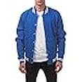 thumbnail image 3 of Pro Club Men's Varsity Fleece Baseball Jacket, Royal/Royal, Small, 3 of 4