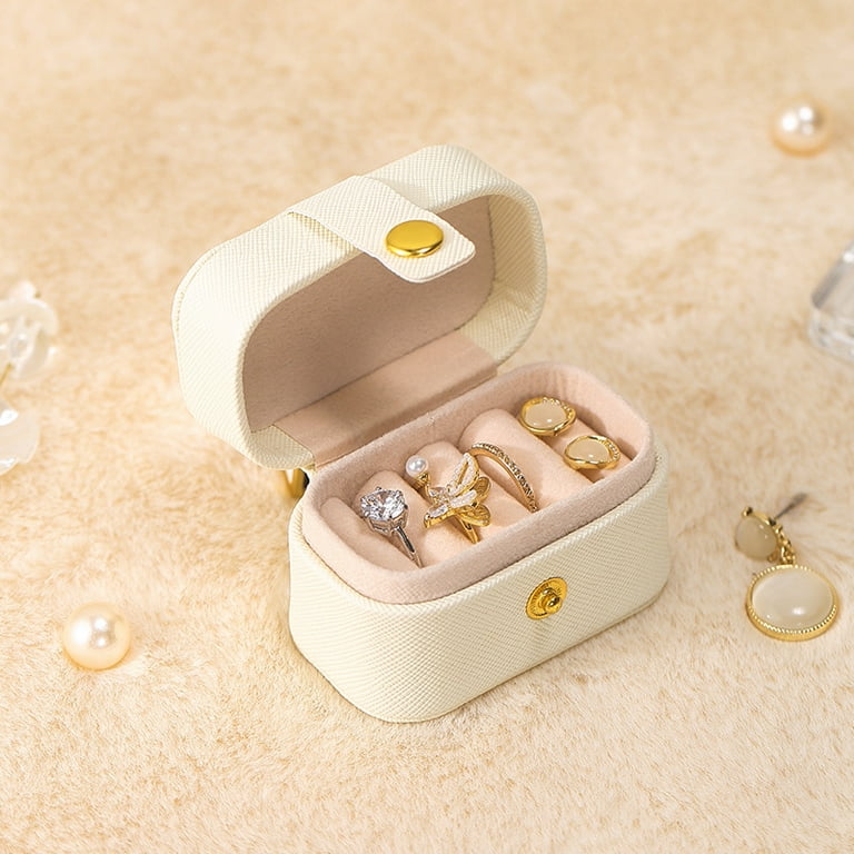 Ring Box Small Travel Jewelry Box Organizer, Mini Jewelry Case Portable  Ring Storage Box, Practical Travel Gift for Girls & Women 