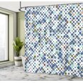 thumbnail image 4 of Ambesonne Ethnic Shower Curtain, Retro Pattern Abstract Art, 69"Wx70"L, Dimgray Seafoam, 4 of 4