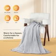 thumbnail image 5 of JUSTLET Heated Blanket Throw, 50"x60" Double-sided Flannel Electric Blanket, 9 Heat Levels & 2-10 Hours Auto shut-off, over-heat protection, machine washable, Light Grey, 5 of 7