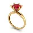 thumbnail image 2 of Solitaire Engagement Ring for Women - 2.5ct Simulated Ruby in 14K Yellow Gold Promise Ring, 2 of 6