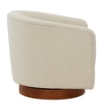 thumbnail image 4 of Comfort Pointe Muriel Beige Fabric Wood Base Swivel Accent Chair, 4 of 11