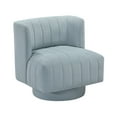 thumbnail image 3 of Swivel Barrel Accent Chairs, Modern Swivel Barrel Chair, Upholstered Reading Chair, Comfy Club Sofa Chair, for Living Room Bedroom, Aqua Blue, 3 of 9