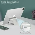 thumbnail image 6 of STYU Tablet Stand, Adjustable Portable Desktop Holder, Foldable Dock for iPad/iPad Pro/Air/Mini, Galaxy Tab A8/A7 Lite/A7/S8/S7, Kindle, Tab/Phones(4-13"), Silver, 6 of 9