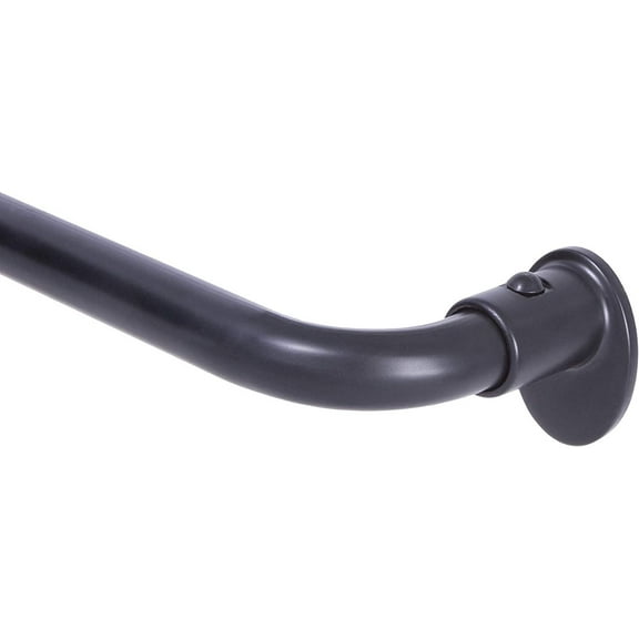 Kenney 5/8" Wrap Around Blackout Curtain Rod, 48-86", Black