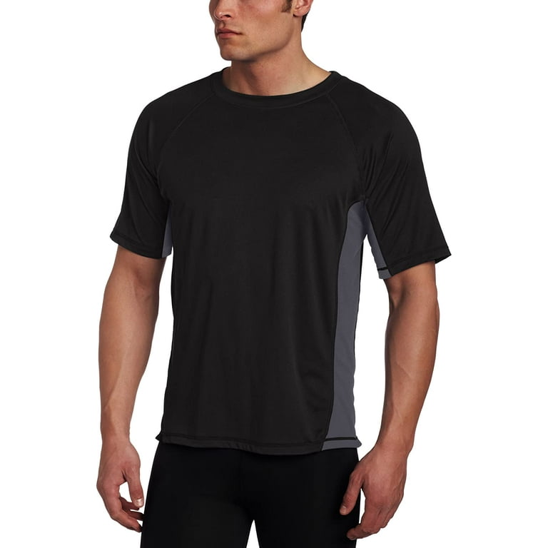 Men's Rashguard Swim Shirts, UPF 50+ Loose-Fit Short Sleeve Shirt, UV Cool  Dry fit Athletic Water Shirts D