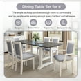 thumbnail image 3 of EUROCO 76.9" 7PCS Extendable Dining Table Set for 6-8,Wood Dining Room Table Set with Removable Leaf and 6 Upholstered Armchairs,Kitchen Table Set for 6, 3 of 8