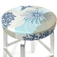thumbnail image 3 of Xecao's Algae Corals and Seashells Print Stool Covers offer stylish, washable protection for PU round bar stools, perfect for home or commercial use., 3 of 7