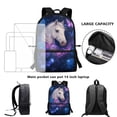 thumbnail image 6 of Pzuqiu Galaxy Rose Horse School Backpack for Teens Girls Stellar Galaxy Kids Travel Backpack Large Capacity Schoolbag 17 Inch Laptop Bag Book Bag Hiking Camping Shoulder Back Pack, 6 of 6