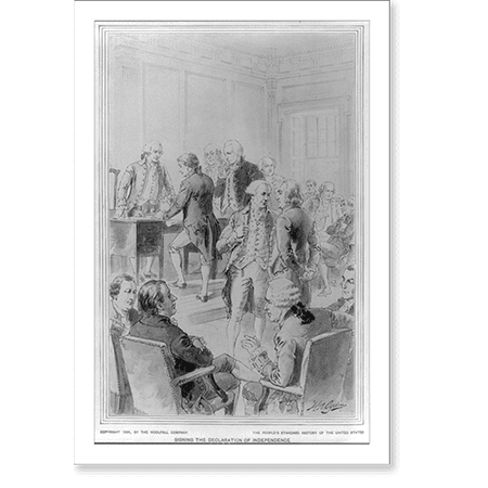 Historic Print, Signing the Declaration of Independence, 16" x 20"