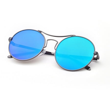 Women Giselle Summer Style Round Shape Metal Frame Premium Designer Sunglasses