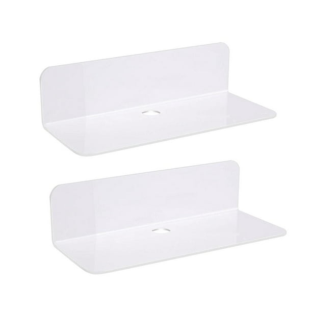 Soporte de estante flotante de acrílico extraíble para de inteligente 2-6 piezas 2 piezas blanco Soledad Estantes de pared flotante de acrílico